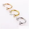 Nose Rings Studs Small Thin Surgical Steel Lip Loop Ear Tragus Cartilalge Open Circle With Crystal Hoop Ring Piercing Stud Body Je Dhaeu