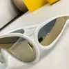 Masques de lunettes de soleil Masque White Frame Gold Lens Brand Designer Ladie Man Beach Sunglasses Masque Lunetes de Soleil Maschera Occhiali da Sole 40108