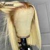 Braziliaanse rechte blonde 613 Korte bob -pruiken voor vrouwen 13x4 HD Lace Front Human Hair Pruik transparante HD Synthetische kant Frontale pruik vooraf geplukt 893