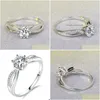 Anneaux de bande 925 Sterling Sier Cz Bague de fiançailles ronde Fleur Twist Taille 510 Drop Delivery Jewelry Dhe8H