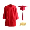 Kläderuppsättningar 1 Set Graduation Gown Loose Zipper With Hat Tassel Kid Academic Dress Student Kindergarten Primary School Graduation 230601