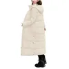 Kvinnor Down 2023Thick Parka Kvinnor med Hood Jacket Winterr Coat Cultivera moral mode eiderdown hoodie tjocka långa parkor