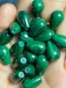 Breloques 8x15mm pendentif en forme de goutte de Malachite naturelle demi-trou pour boucle d'oreille faisant des bijoux de mode de pierres précieuses 10 pcs/Lot