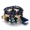 Bracelets De Charme Bohème Colorf Design De Mode Gland Verre Perles De Riz Bracelets Femmes Hommes Cadeaux Or Métal Mtilayer Élastique Extensible Dhnvb