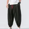 Mäns byxor Spring Men Loose Harem Chinese Linen Övervikt Sweatpants Högkvalitativ Hengsong Brand Oversize Byxor Male