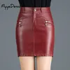 Dresses Zipper High Waist Short Skirt Sexy Black Pu Leather Pencil Mini Skirts Basic Spring Party Wear Ladies Women Skirt Big Size 6xl