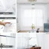 Cortina Yeahmart 30% Sombreamento Cortinas transparentes brancas sólidas Para sala de estar Decoração Janela Cozinha Moderno Tule Voile Pano