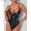 Latex En Cuir Sexy Lingerie Col En V Teddies Body Plus La Taille Sous-Vêtements Exotiques Femmes Porno Corset Dos Nu Costumes Pour Le Sexe L230518