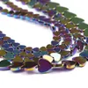 Miçangas multicoloridas em forma de coração pedra hematita natural 6/8/10 mm espaçador solto para fazer joias pulseira diy pingentes acessórios