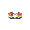 Braccialetti con ciondoli Bandiera arcobaleno Gay Pride Lgbt Cuore Corda intrecciata Amore lesbico Design Braccialetto Gioielli Consegna goccia all'ingrosso Dhshy