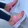 Sandaler Summer Platform Ladies Sandaler Wedge Solid Color Flip Flops Fashion Woman's Sandals Outdoor Light Casual Woman's Roman Sandals J230601