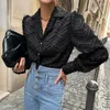 Women's Blouses Elegant Suit Collar Single-breasted Three-dimensional Fringed Shirt Loose Fashion Casual Temperament Long-sleeved Blouse