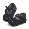 Eerste wandelaars baby kinderen geboren en peuter 1 jaar zwarte schoenen polka dot casual wandelen meisjes 0-18m