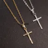 Naszyjniki wisiorek moda Rhinestone Cross Cross Naszyjnik Jezus Biżuteria dla mężczyzn Kobiety Akcesoria religijne Para biżuteria Prezenty Hurtowe J230601