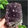 Arts And Crafts 3501200G Natural Amethyst Cluster Quartz Crystal Geode Specimen Healing T200117 Drop Delivery Home Garden Dhyqt