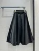 Skirts designer Women's dress French Hepburn style solid color high waist umbrella skirt medium length C66J