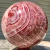 Dekorativa figurer Naturliga Rhodochrosite Ball Quartz Crystal Sphere Mineral Healing