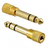 Plugue macho dourado 6,3 mm 1/4" para conector fêmea estéreo de 3,5 mm 1/8" Adaptador de áudio para fone de ouvido Adaptador de conectores domésticos Adaptador de microfone