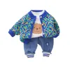 Kinder Kleidung Baby Jungen Kostüm Cartoon Mantel Strickjacke T-shirt Hosen Outfit Kinder Sport Anzug Herbst Winter Jungen Kleidung Set