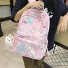 Bolsas escolares mochilas japonesas mochila kawaii saco de impressão para meninas design multi-camada de camada feminina viagens à prova d'água de mochilas de armazenamento