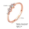 Band Rings Stylish Fashion Women Ring Finger Jewelry Rose Gold Color Rhinestone Crystal Size