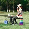 Camp Furniture Portable Folding Stool Lightweight Plastic Subway Queuing Chair And Outdoor Camping Fishing With Carry Bag