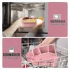 Conjuntos de louças 4 embalagens recipientes para almoço com compartimentos reutilizáveis Bento Box para crianças/crianças/adultos empilháveis rosa