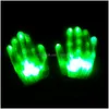 لوازم الحفلات الاحتفالية الأخرى هدية عيد الميلاد LED Glow Glow Gloves Flash Lady Concert Noctilucent Glove for Man Finger Halloween DHM27