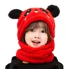 Hiver enfants chapeau Plus polaire enfants casquettes dessin animé chapeau filles garçons écharpe épaissir casquette nouveau-né photographie bébé trucs accessoires