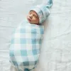 Recém-nascido Fotografia Photo Props Sacos de dormir de Natal xadrez 2 peças conjunto roupa de dormir + bonéBaby Girl Posando Swaddle Decor Envoltório Cobertor 4 cores 80 * 80 cm