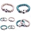 Charm Bracelets Natural Stone Snap Jewelry Handmade Beaded Bracelet Fit 18Mm Snaps Buttons Elastic Strand Beads Drop Delivery Dh4Ft