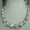 Véritable bijoux en perles fines énorme collier de perles blanches de la mer du sud australienne naturelle 15-22mm 18 pouces 14K257f