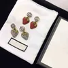 80% de réduction bijoux de créateur bracelet collier bague Earrins 925 sterlin diamant clouté pêche coeur fraise boucles d'oreilles simples