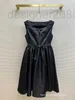 Vestidos casuais básicos designer vestido feminino francês Hepburn cós inchado pouco preto sem mangas 2ODW