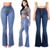 Jeans da donna a vita alta svasati per donna pantaloni skinny con fondo a campana donna primavera estate multi bottoni pantaloni da donna sexy push up in denim