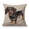 CUSHIONDECORATIVE PALLOW DACHSHUND DOG CUSHION Täcker Borvmålning Bomull Linne Dekorativt sovrumssoffa Hemdekoration 45x45cm 230531