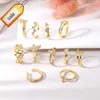 HOVANCI Joias Minimalistas Banhado a Ouro 18K Estrela Borboleta Anel de Zircônio Presente À Prova D' Água Anéis de Tamanho Aberto Para Mulheres