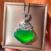 Vintage Big Lab Emerald Diamond Pendant 925 Sterling Silver Party Wedding Pendants Necklace For Women Men Engagement Jewelry