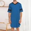 Men's Sleepwear Breathable Summer Homewear Robe Short Sleeve Home Clothes Pullover Pajamas Men Loungewear