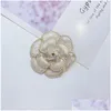 Pins Broschen Pins Kamelie Perle Für Frauen Elegante Blume Cor Mode Winter Schmuck Pullover Mantel Luxuriöse Accessoires Brosche Dro Dhgsk