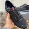 2023-Mens Sıradan Ayakkabı Bisiklet Yumuşak Dipleri Çalışan Spor Sneaker İtalya Patkalı Elastik Bant Düşük Üstler Siyah Calfskin Stylist Nefes Alabilir Açık Mekan Gezme