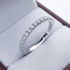 IOGOU 2mm D Couleur Moissanite Eternity Wedding Band Original 925 Sterling Silver White Gold Stackable Women Girl Wholesale