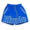 Rhude Mens Mens Shorts Fashion Men Women Casual Skatboard hip Hop Beach Rhude Pocket عالية الجودة الحدود البيضاء قصيرة الحجم الآسيوي S-XL