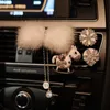 Ny Fashion Pearl Mink Fur Bow Car Air Freshener Outlet Vent Clip Bowknot Crystal Tassels Car Parfym Solid Diffuser biltillbehör