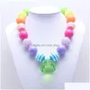 Collares con cuentas Primavera Color brillante Niño Chunky Collar Moda Chicas Bubblegum Bead Joyería Regalo para niños pequeños Drop Deliver Dhyot