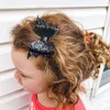 Acessórios de cabelo Thumbelina arcos de asa de morcego de 4 polegadas com glitter grampos de cabelo para festa de dança clipe para meninas Halloween