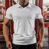 Herr t-shirts nya solid färg mäns polo skjortor män kort ärm hög kvantitet snabb torr polos casual mode sommar lapel manliga stretch tops t230601