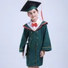 Giyim Setleri 110-160cm Çocuk Akademik Mezuniyet Kostümleri Elbise Öğrencileri Bachelor Okul Üniformaları Çocuk Bow Class Takım Giyim Cap 230601