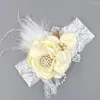 Haarschmuck Kinder Blume elastisches Stirnband Mädchen Perle Schwalbenschwanz Feder Spitze Party Kopfschmuck Pografie Kinder