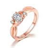 Полоса кольца свадьба для женщин простая волнистая форма овальная кубическая розовый золото.